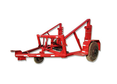 Red Color Cable Drum Trailer For Transporting Cable Reels With Air Brake System